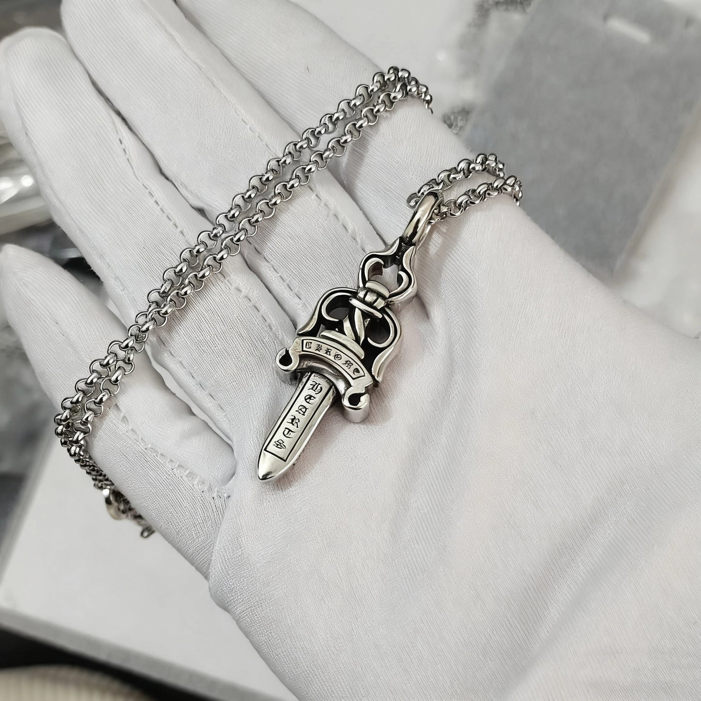 Hexagram Star Sword Anchor Pendant